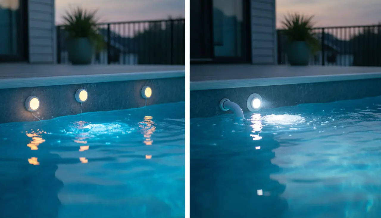 LED Lighting Kits for Above Ground Walls: Magnetic vs. Return-Line Comparison visual summary