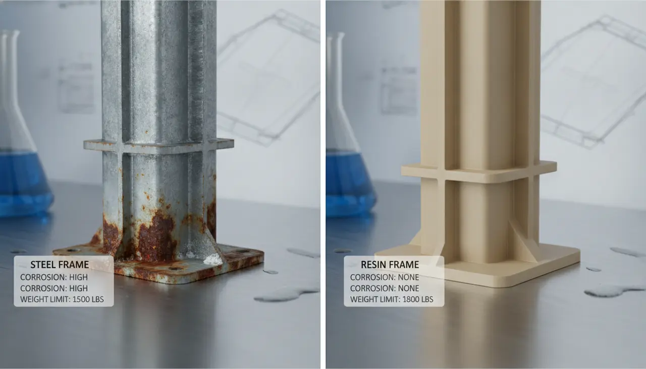 Steel vs. Resin Pool Frames: Durability and Corrosion Comparison visual summary
