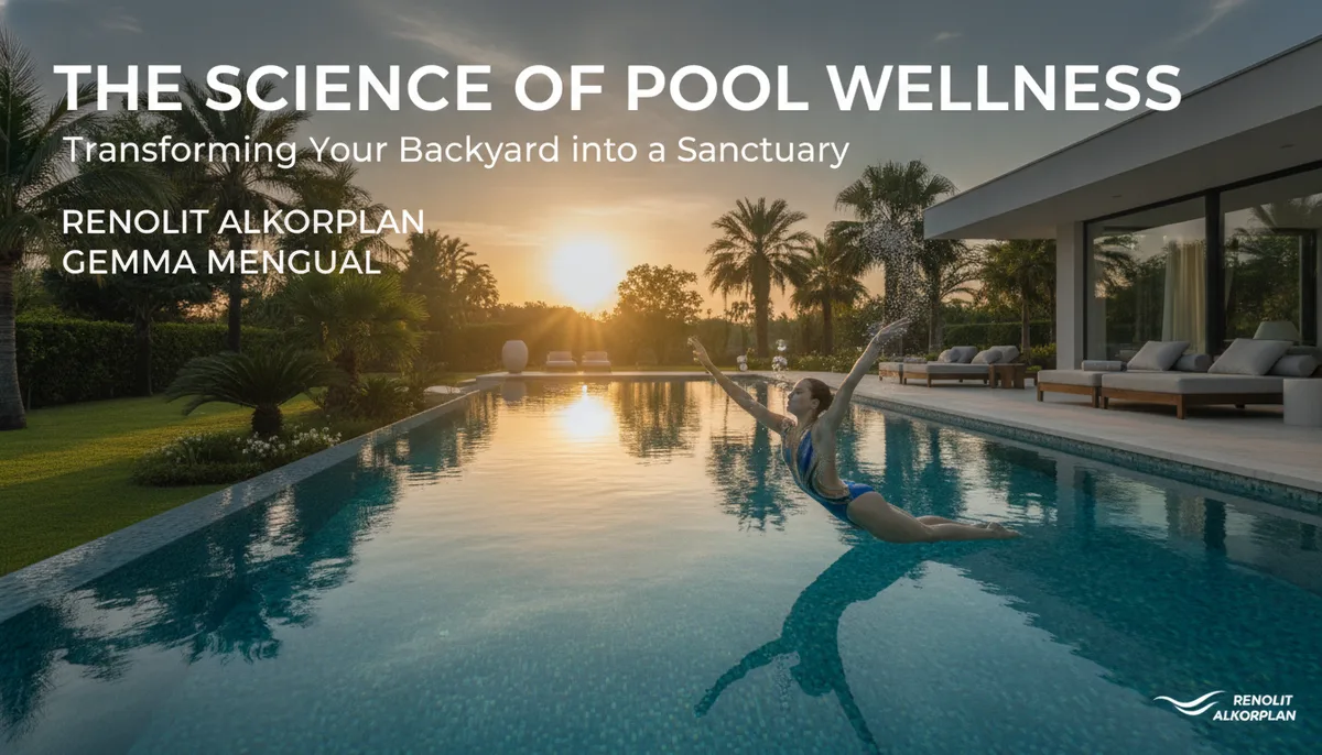 The Science of Pool Wellness: Transforming Your Backyard into a Sanctuary with RENOLIT ALKORPLAN and Gemma Mengual visual summary